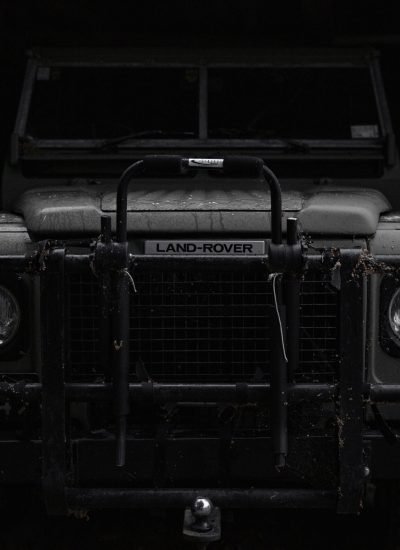 Land rover vehicle on rain
