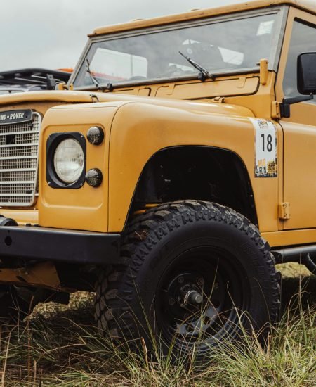 Land rover yellow vehicle